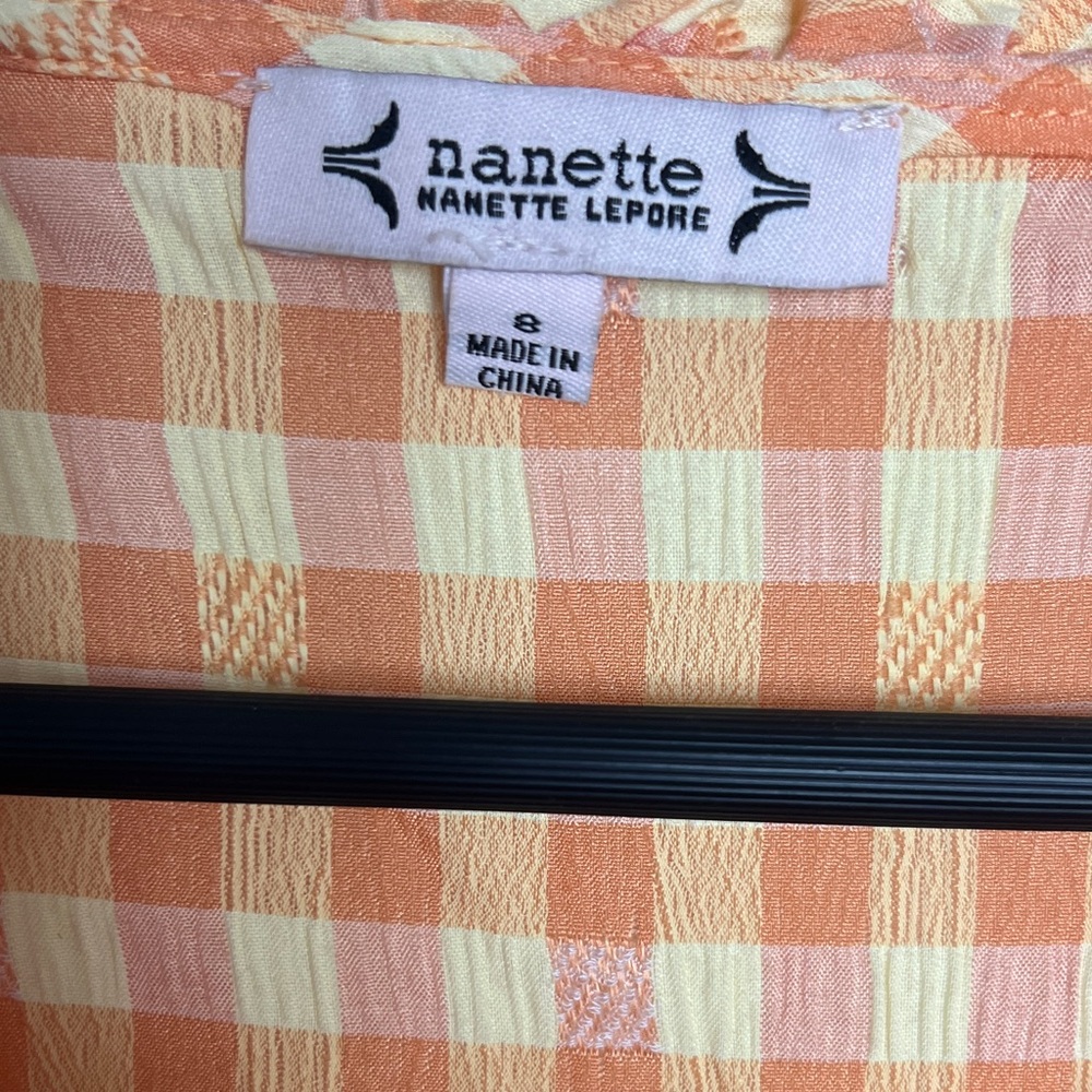 Nanette Lepore Orange Gingham Dress - Picture 5 of 9